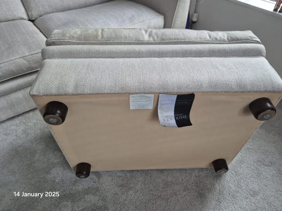 Cream Duresta Sofa & Footstall
