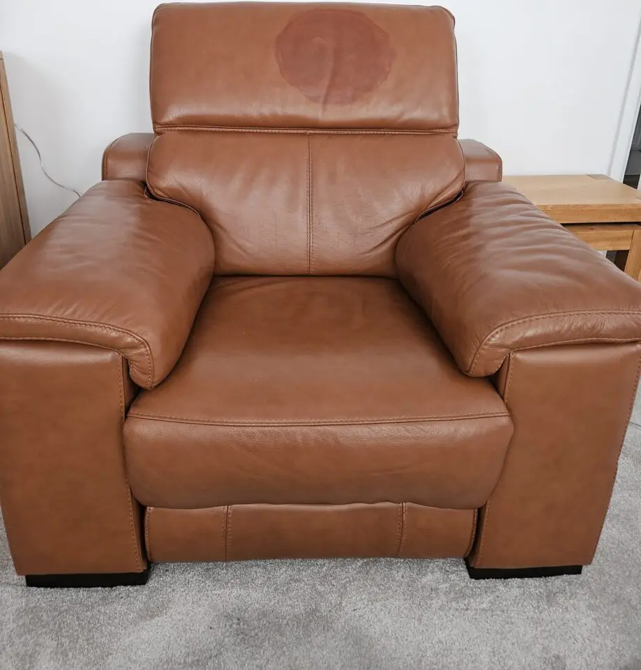 Laurence Cognac Leather Corner Sofa and stool