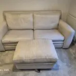 Cream Duresta Sofa & Footstall