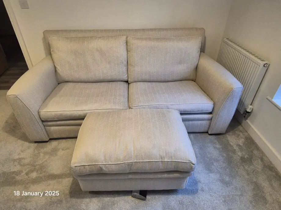 Cream Duresta Sofa & Footstall