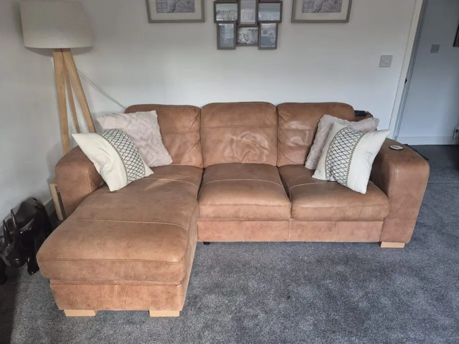 DFS THOR, Tan Nubuck Leather, 3 piece suite