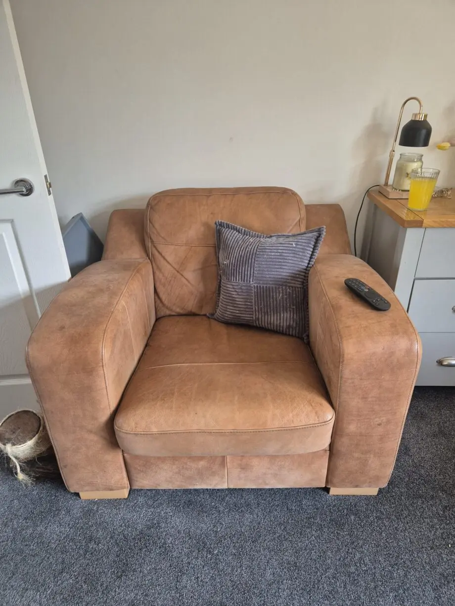 DFS THOR, Tan Nubuck Leather, 3 piece suite