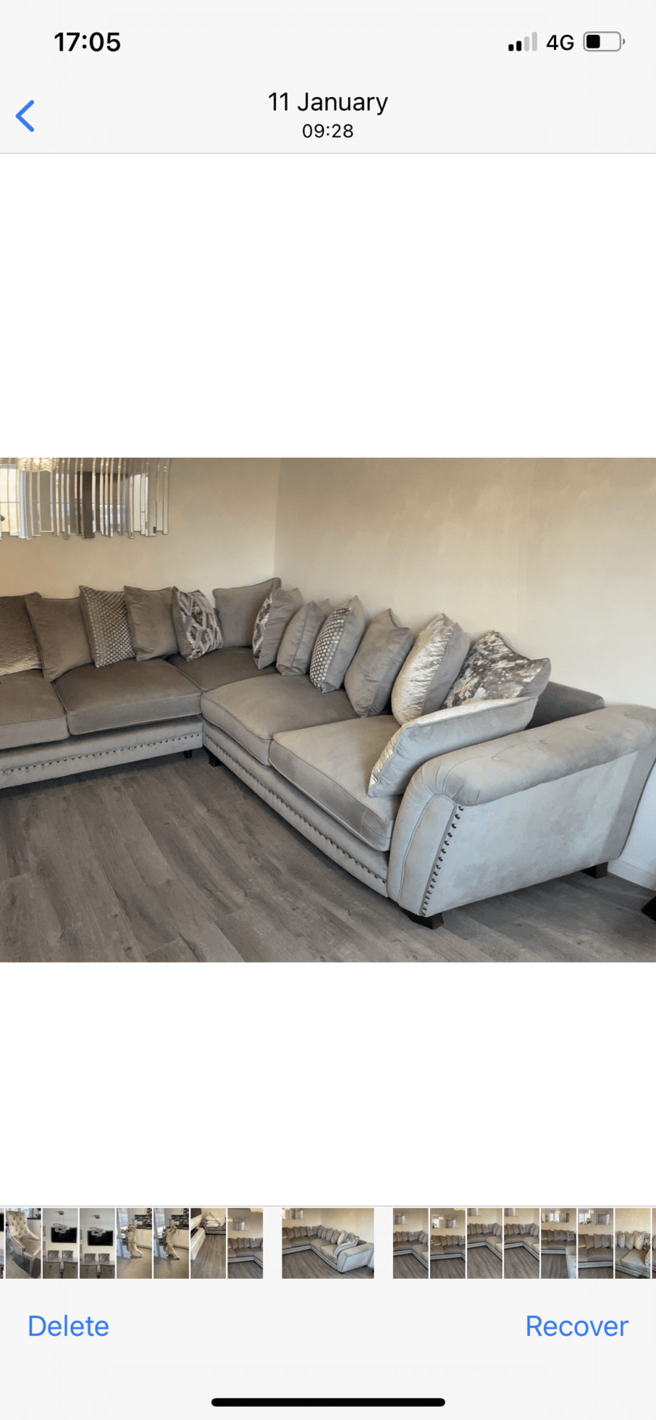 Taskers Florence Grey Corner Sofa