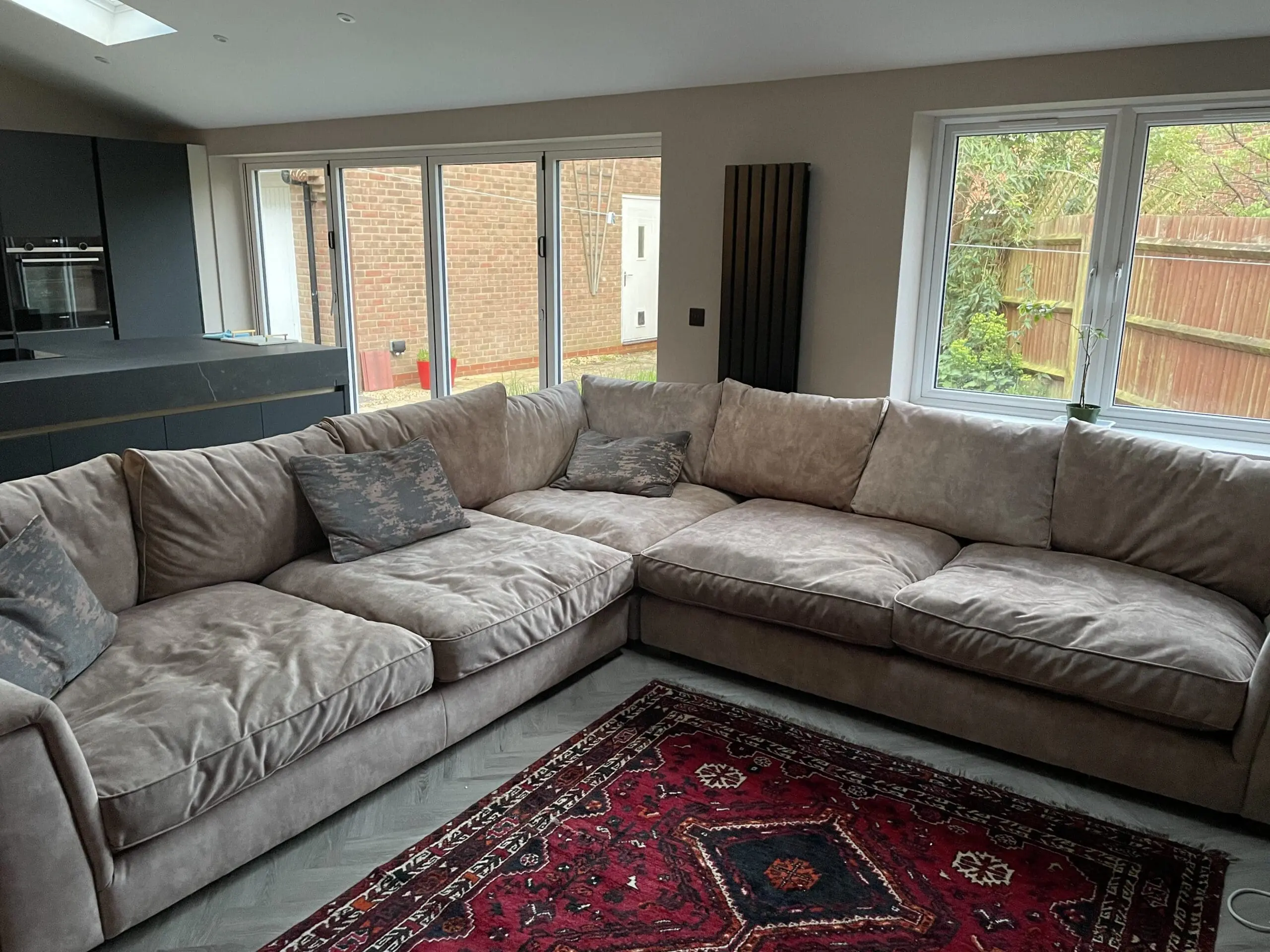 Sofology emperor corner sofa in champagne