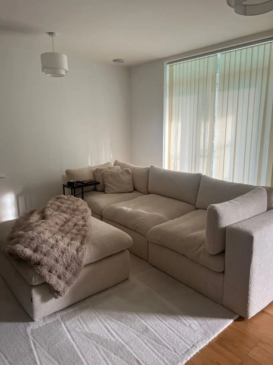 Cream boucle cloud sofa