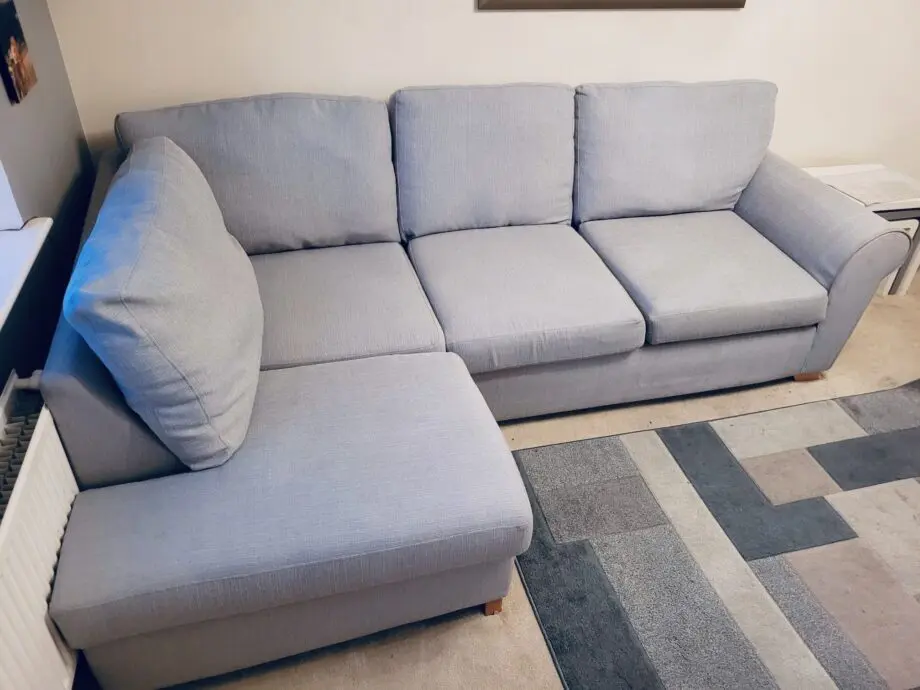DFS Owen blue combination, Formal back right hand facing arm corner sofa.