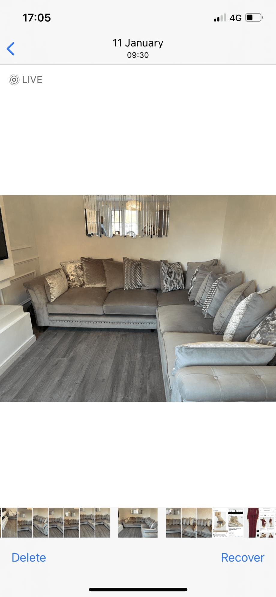 Taskers Florence Grey Corner Sofa