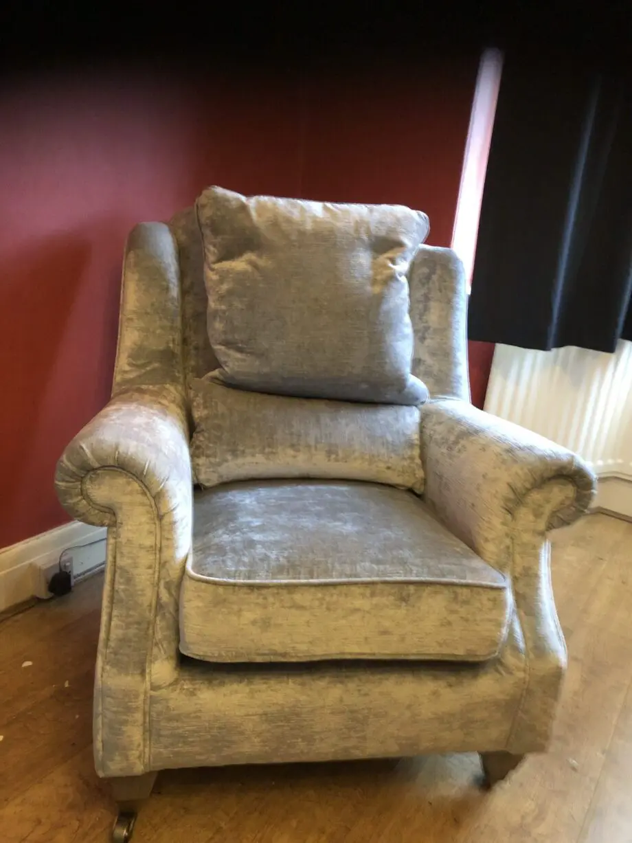 Alstons Lowry grey velvet Chair