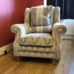 Alstons Lowry grey_silver chevrons chenille Chair