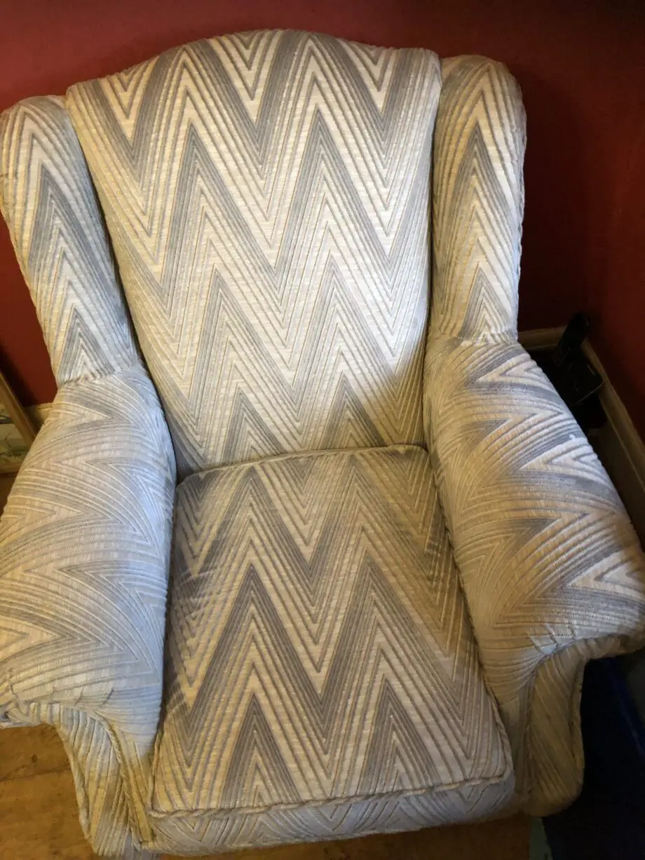Alstons Lowry grey_silver chevrons chenille Chair