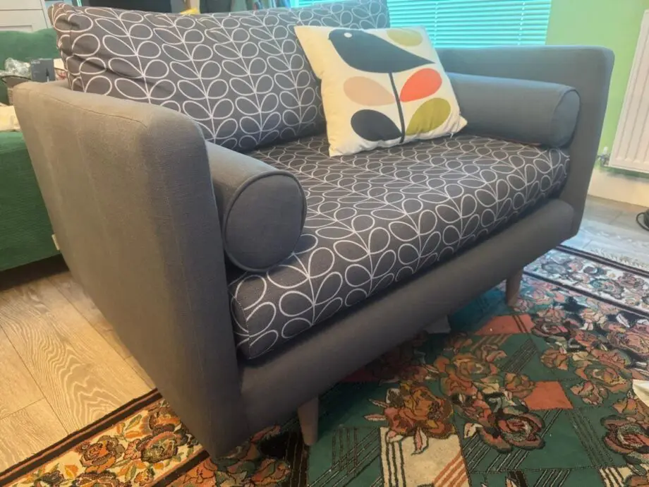 Orla Kiely grey 2 seater sofa bought in Jarrolds