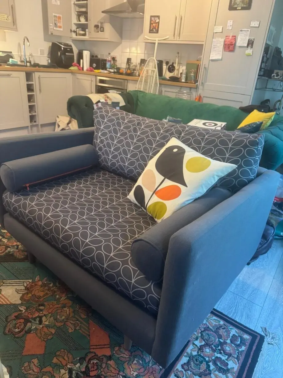 Orla Kiely grey 2 seater sofa bought in Jarrolds