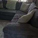 Delta Full Jumbo Cord 5 Seater Corner Sofa - Grey