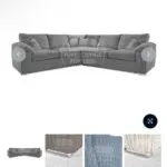Delta Full Jumbo Cord 5 Seater Corner Sofa - Grey