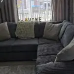 Delta Full Jumbo Cord 5 Seater Corner Sofa - Grey
