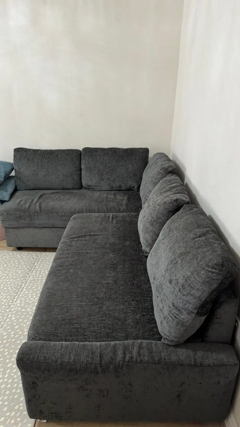 Corner sofa bed with storage (IKEA Friheten)
