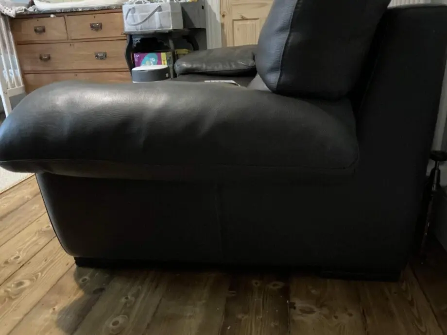 Brown leather sofa