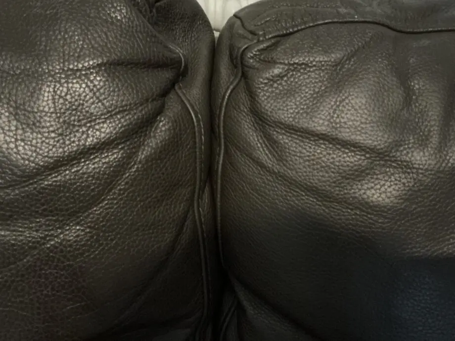 Brown leather sofa