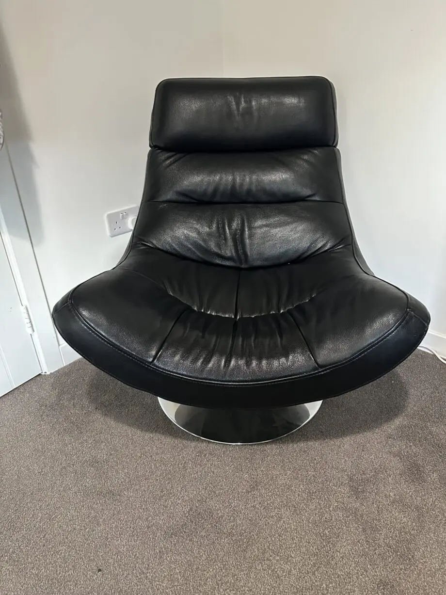 Genuine Italian Leather Corner sofa and swivel bucket chair