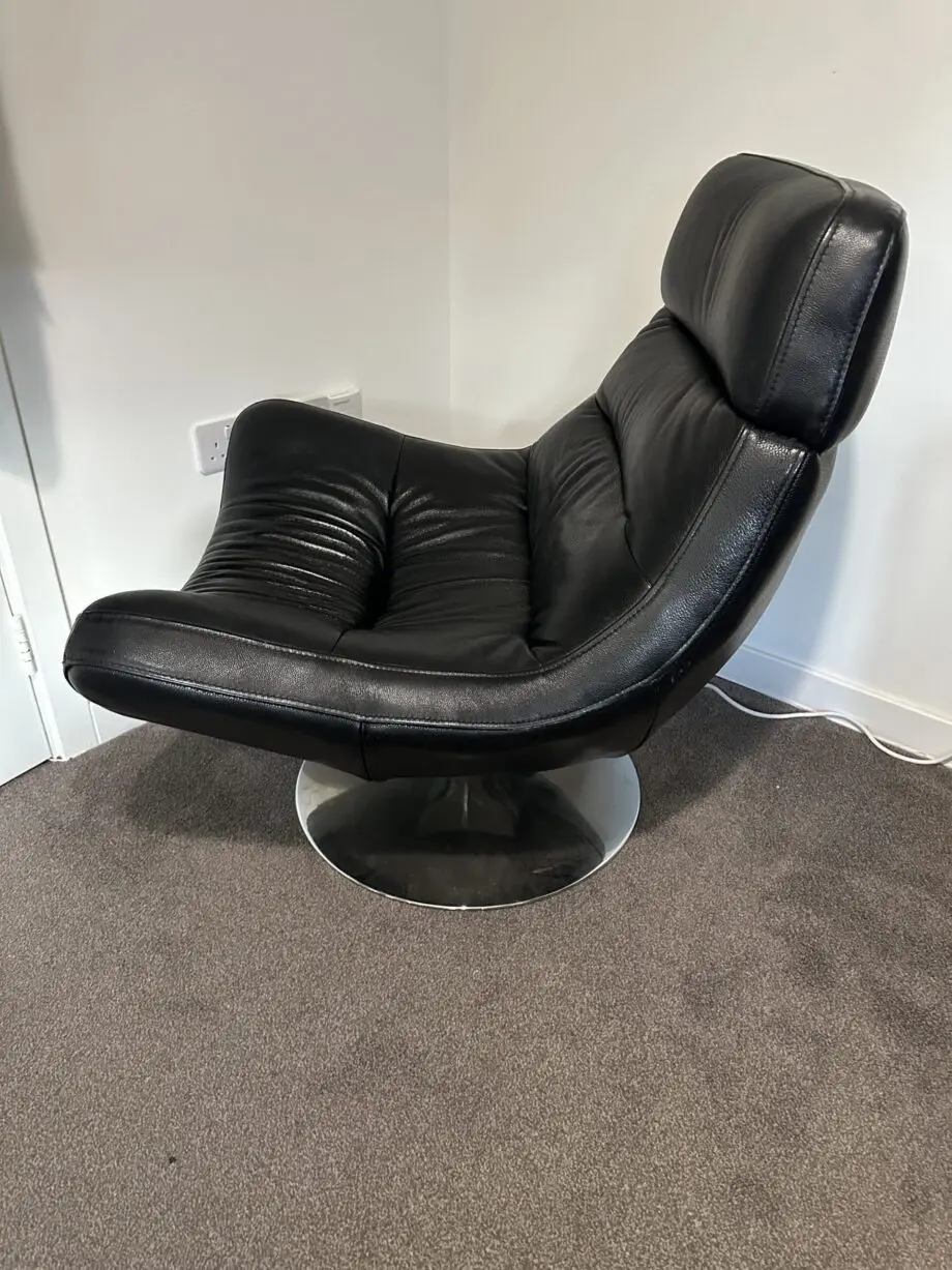 Genuine Italian Leather Corner sofa and swivel bucket chair