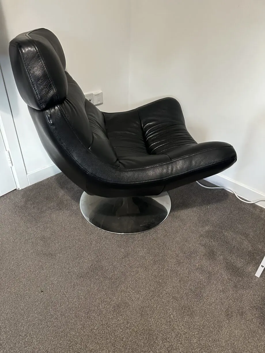 Genuine Italian Leather Corner sofa and swivel bucket chair