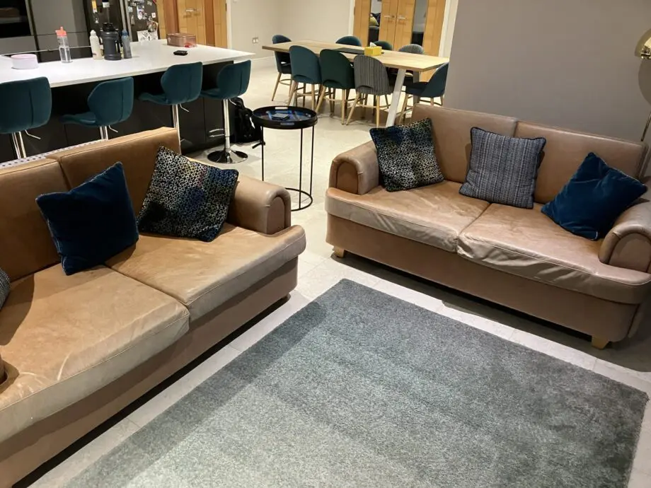 Handmade Tan Leather sofa x2