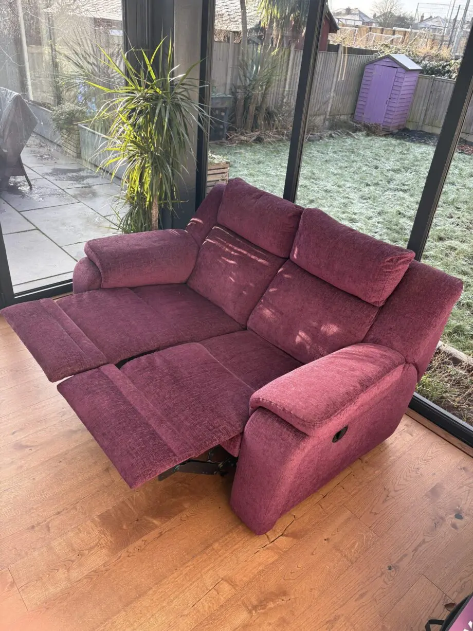 2 Seater DFS Manual Recliner Plum Sofa
