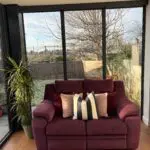 2 Seater DFS Manual Recliner Plum Sofa