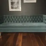 4 seater velvet teal sofa from Made