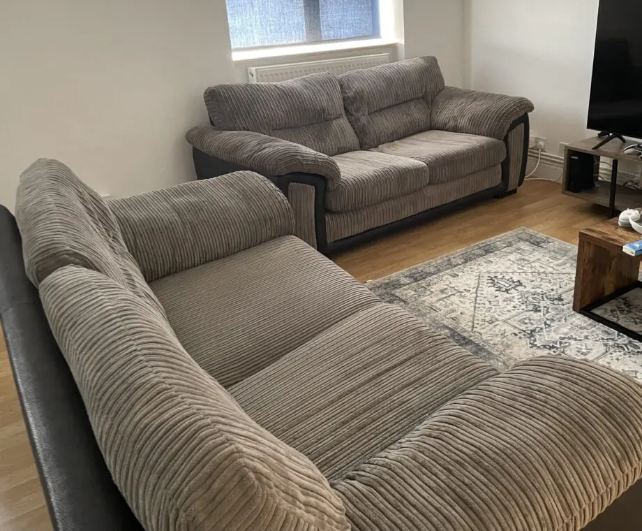 DFS Zana 2 3 seater sofas beige/grey
