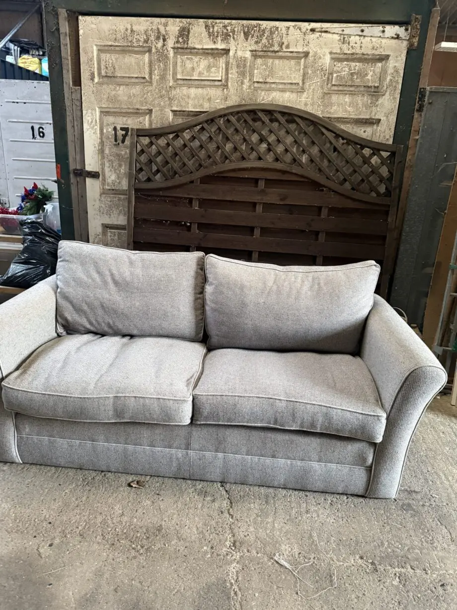 LAURA ASHELY grey 3 seater sofa and cuddle chair