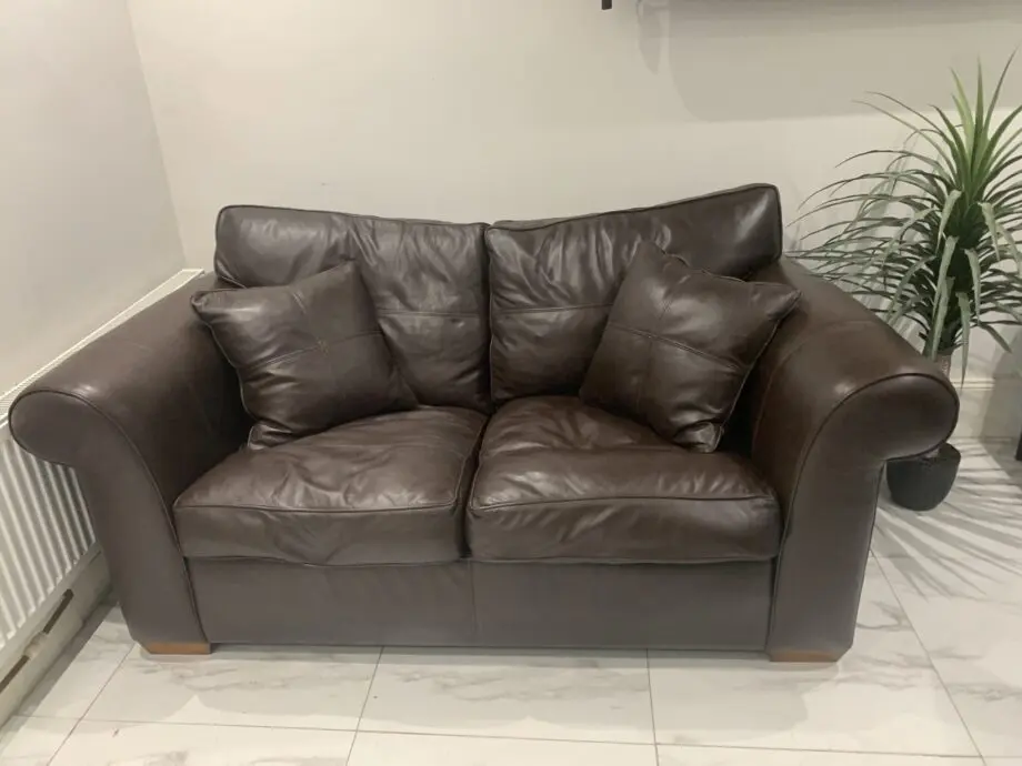 Harrods Duresta Thackeray Leather Brown Sofa immaculate condition