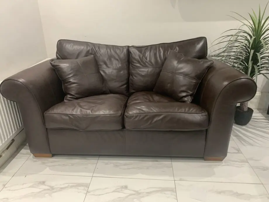 Harrods Duresta Thackeray Leather Brown Sofa immaculate condition