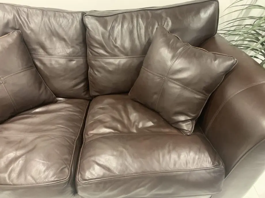 Harrods Duresta Thackeray Leather Brown Sofa immaculate condition