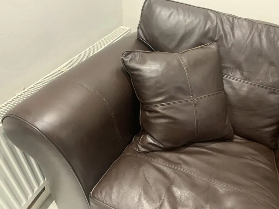 Harrods Duresta Thackeray Leather Brown Sofa immaculate condition