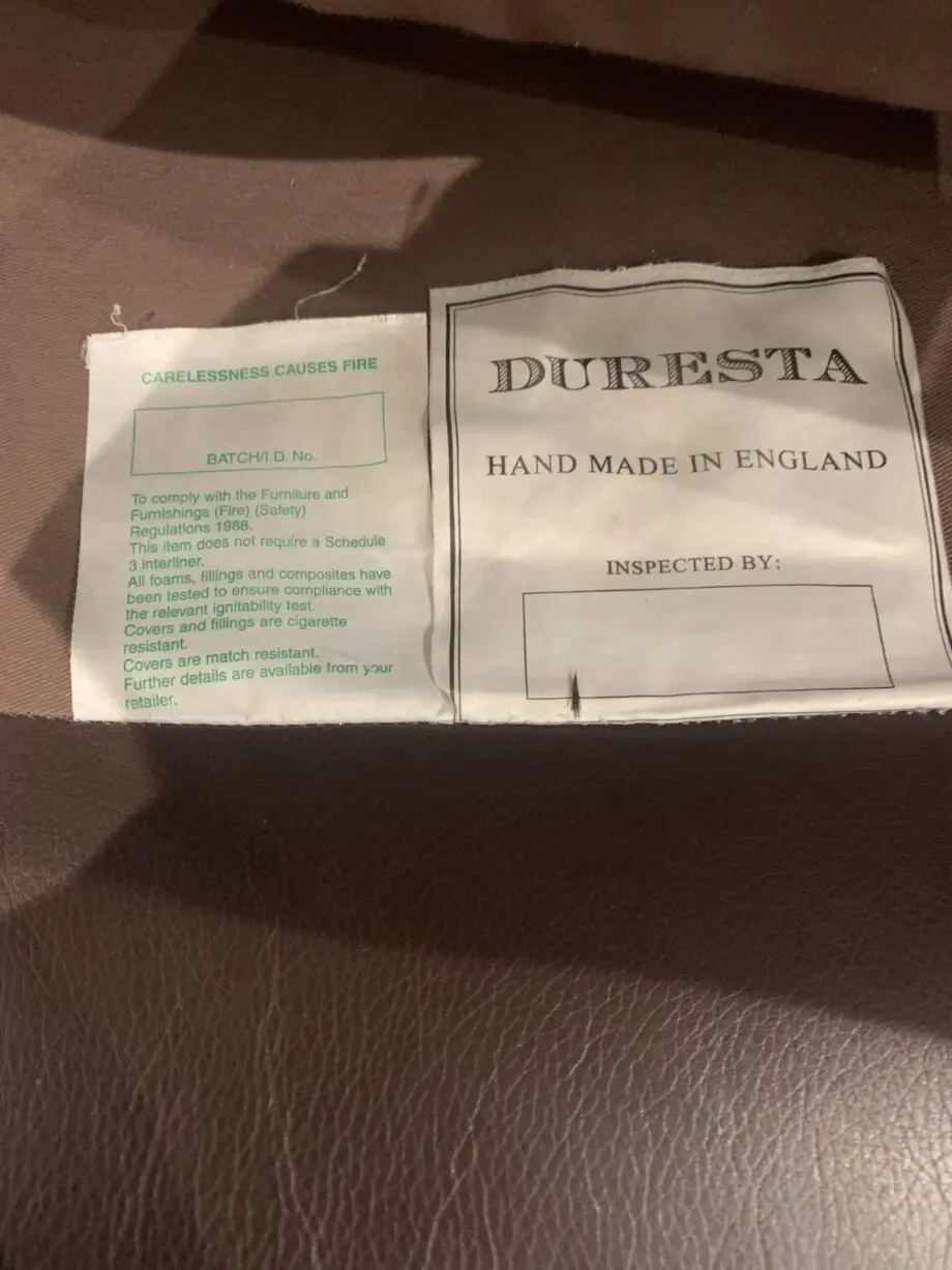 Harrods Duresta Thackeray Leather Brown Sofa immaculate condition