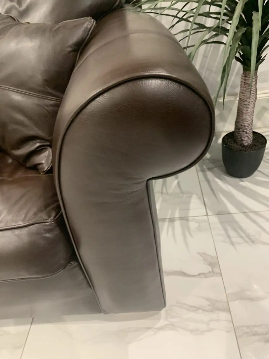 Harrods Duresta Thackeray Leather Brown Sofa immaculate condition