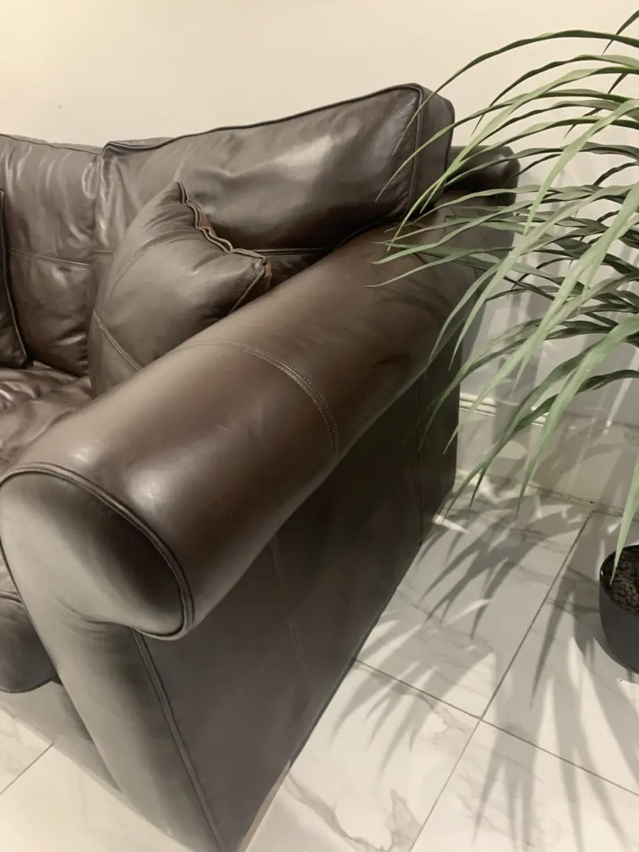Harrods Duresta Thackeray Leather Brown Sofa immaculate condition