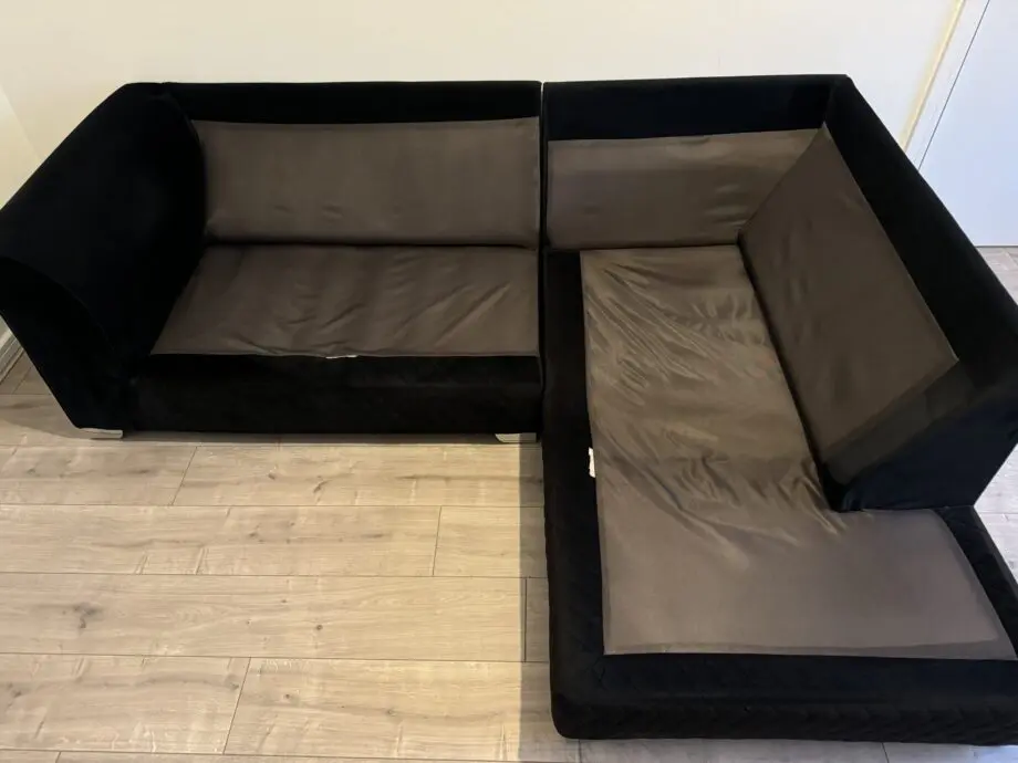 Black Velvet Corner Sofa