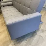 Yaheetech Grey Fabric Upholstered 3 Seater Convertible Sofa Bed with Armrests and 2 Bolster Pillows Yaheetech Grey Fabric Upholstered 3 Seater Convertible Sofa Bed with Armrests and 2 Bolster Pillows