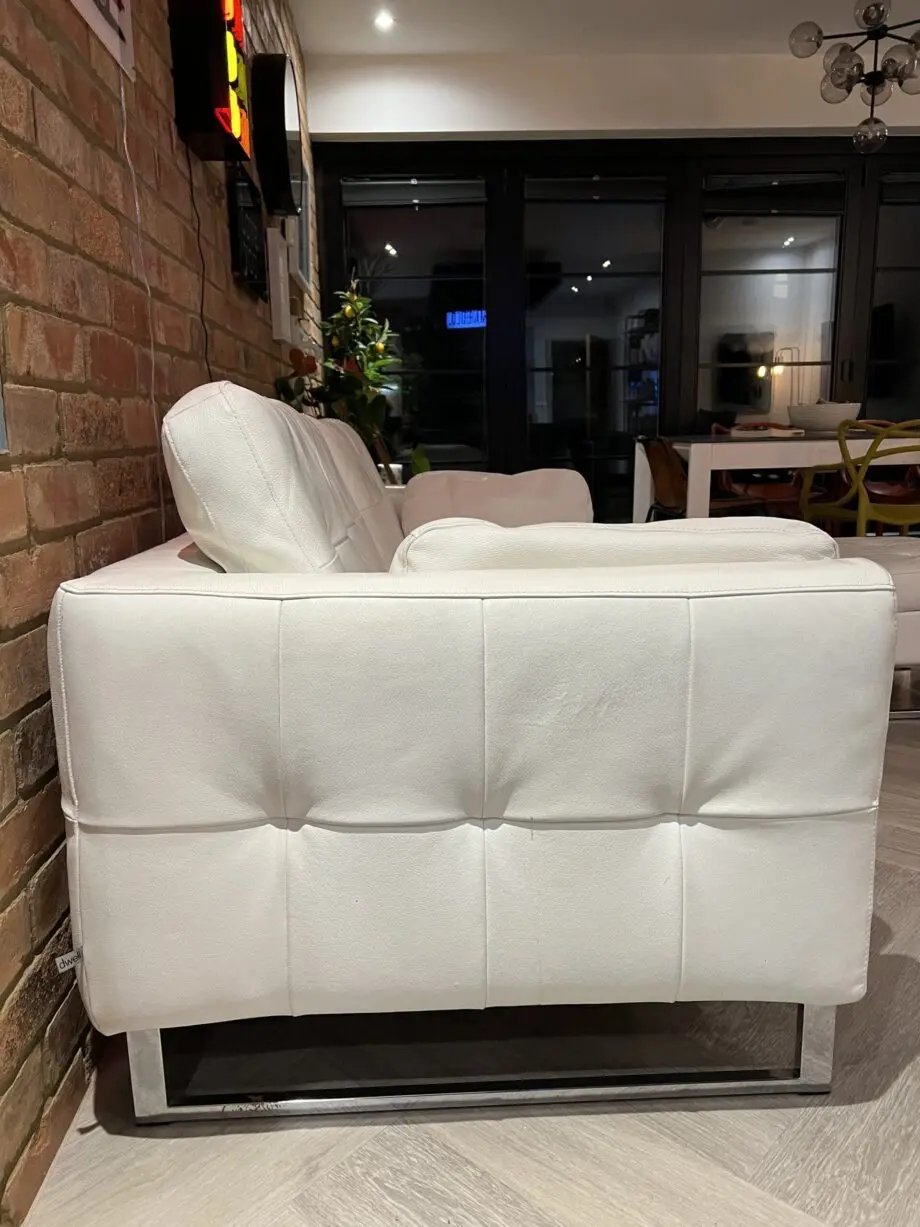 DWELL ‘Paris’ white leather sofa