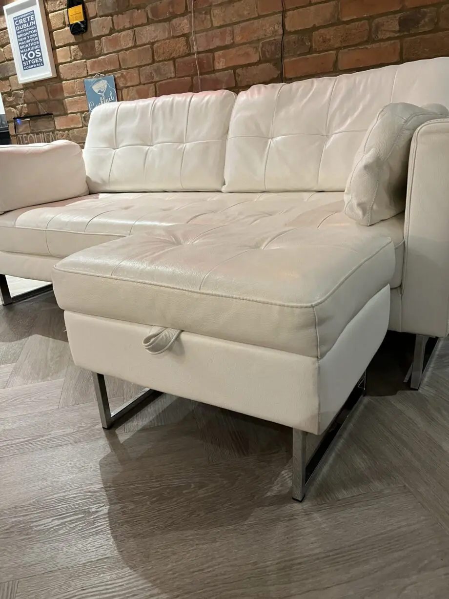 DWELL ‘Paris’ white leather sofa