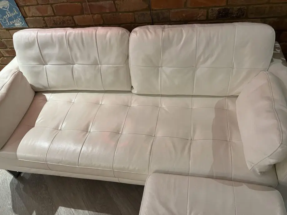 DWELL ‘Paris’ white leather sofa