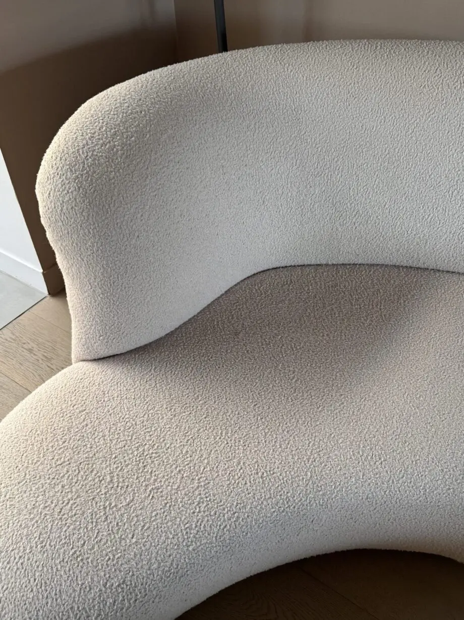 Curvy beige boucle bespoke unique sofa xxl seats 6