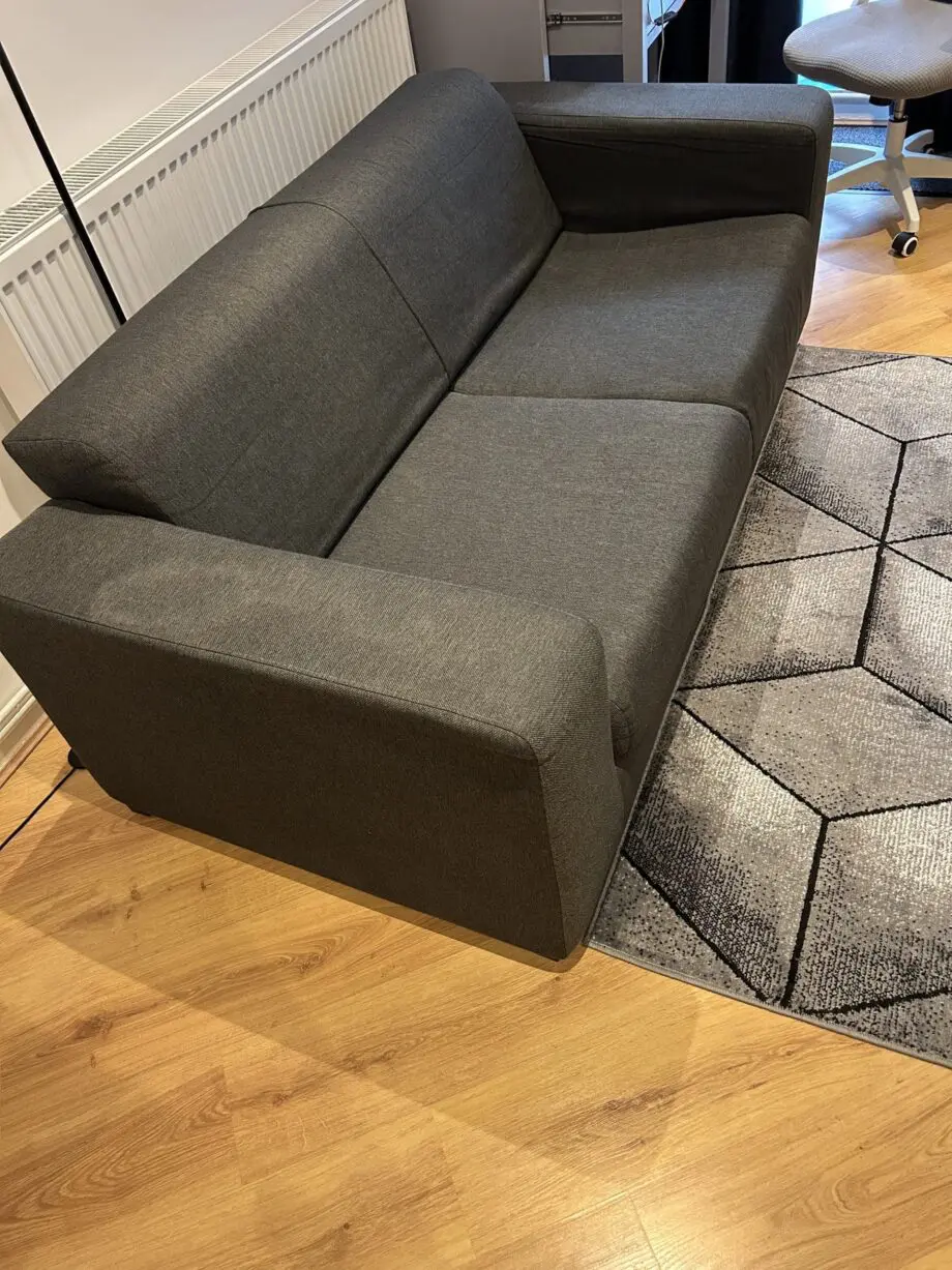 2-seater dark grey fabric sofa
