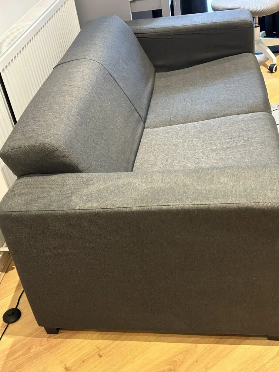 2-seater dark grey fabric sofa