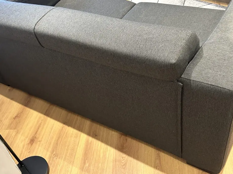 2-seater dark grey fabric sofa