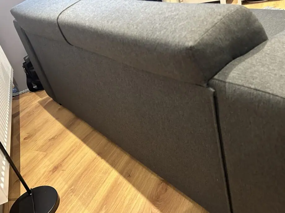 2-seater dark grey fabric sofa