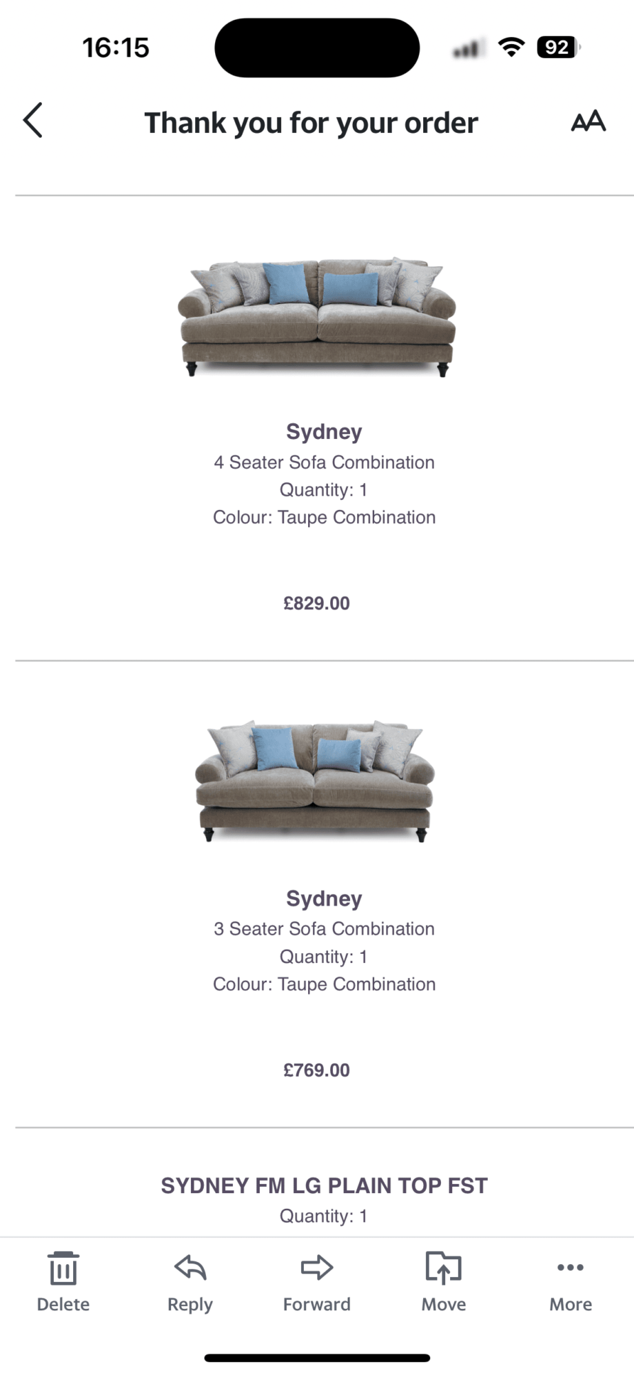 DFS Sidney 4 seater, 3 seater & large footstool