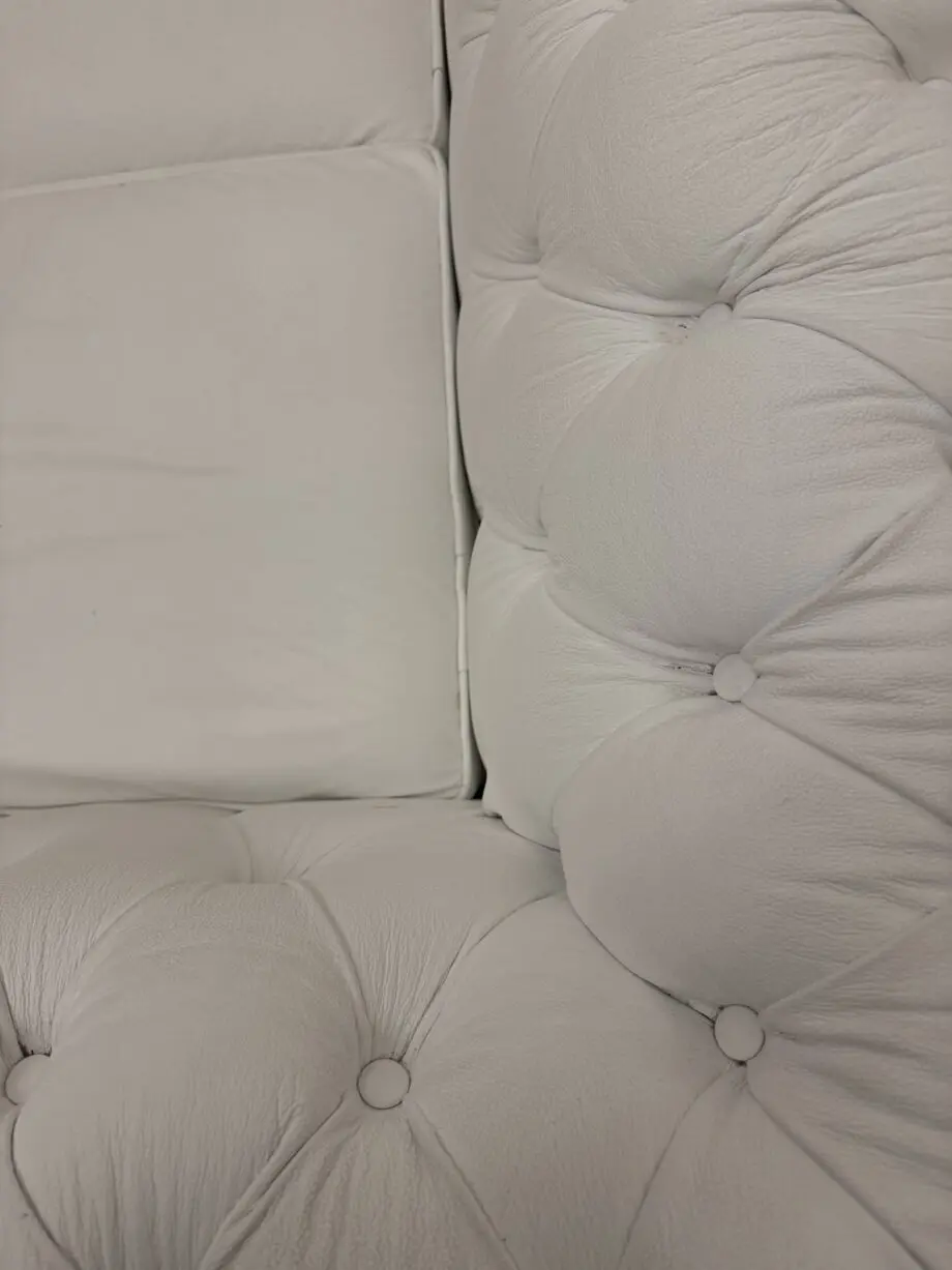 Designer Sofa Bed - Sofas4u Chesterfield Handmade 3 Seat Genuine Leather Sofa - Snow white colour